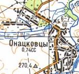 Топографічна карта Онацьківців