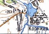 Topographic map of Kornytsya