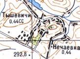 Topographic map of Tyshevychi