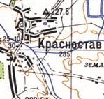 Топографическая карта Красностава