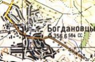 Топографічна карта Богданівців