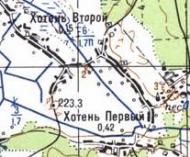 Топографическая карта Хотени Первого
