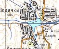 Topographic map of Vodychky
