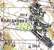 Топографическая карта Колодиевки