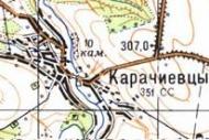 Топографічна карта Карачіївців
