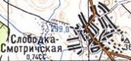 Topographic map of Slobidka-Smotrytska