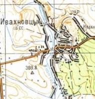 Topographic map of Ivakhnivtsi