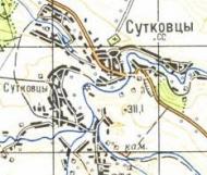 Топографічна карта Сутківців