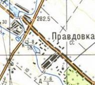 Topographic map of Pravdivka