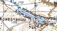 Топографічна карта Кривачинців