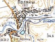 Топографічна карта Полянів