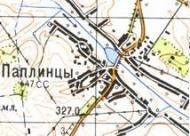 Topographic map of Paplyntsi