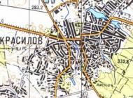 Топографическая карта Красилова