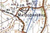 Топографическая карта Митрофановки