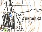 Топографическая карта Алисовки