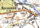Топографическая карта Яремовки