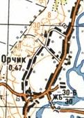 Топографическая карта Орчика