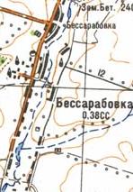 Топографическая карта Бессарабовки