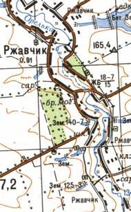 Топографическая карта Ржавчика