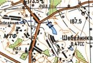 Топографическая карта Шебелинки