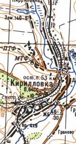 Топографическая карта Кирилловки