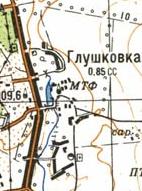 Topographic map of Glushkivka