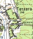 Топографическая карта Тетлеги