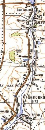 Топографическая карта Цаповки