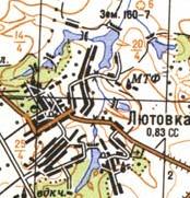 Топографическая карта Лютовки