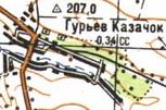 Топографическая карта Гурьева Казачка