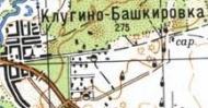Топографическая карта Клугино-Башкировки