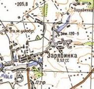 Топографическая карта Зарябинки