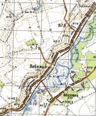 Topographic map of Lebyazhe