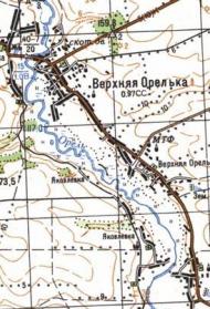 Topographic map of Verkhnya Orilka