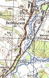 Topographic map of Oktyabrske