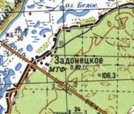 Topographic map of Zadonetske