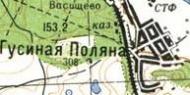 Топографическая карта Гусиной Поляны
