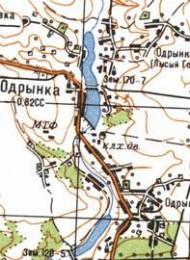 Топографическая карта Одрынки