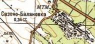 Topographic map of Sazono-Balanivka