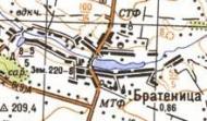 Topographic map of Bratenytsya