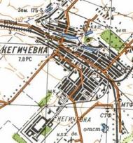 Топографическая карта Кегичевки