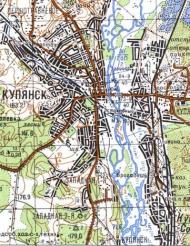 Topographic map of Kupyansk