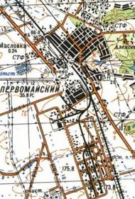 Топографическая карта Первомайського