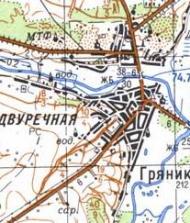 Topographic map of Dvorichna