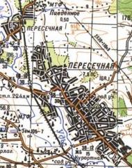 Topographic map of Peresichna
