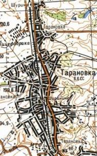 Топографическая карта Тарановки