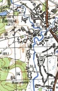 Топографічна карта Липців