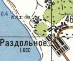 Topographic map of Rozdolne