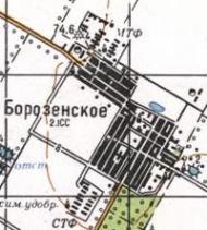 Topographic map of Borozenske