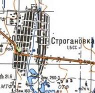 Топографическая карта Строгановки